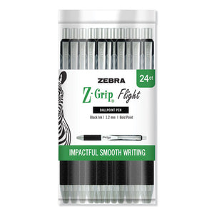 Z-grip Flight Retractable Ballpoint Pen, 1.2 Mm, Black Ink-barrel