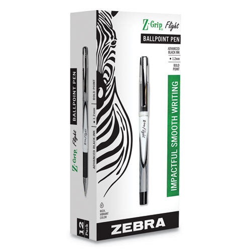 ESZEB21810 - Z-Grip Flight Stick Ballpoint Pen, Black, Dozen