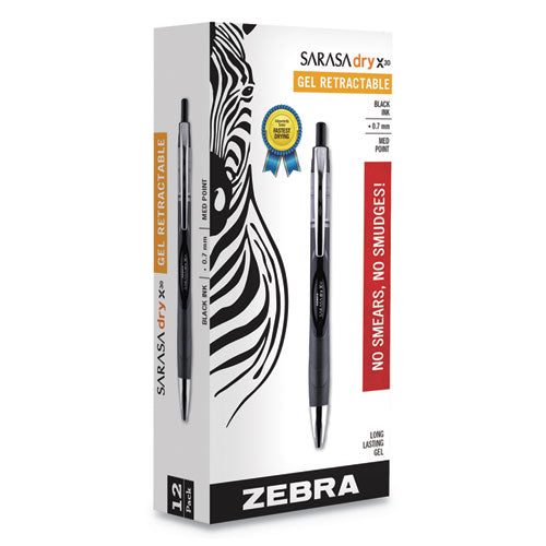ESZEB47110 - SARASA DRY GEL X30 RETRACTABLE PEN, MEDIUM POINT, 0.7 MM, BLACK INK