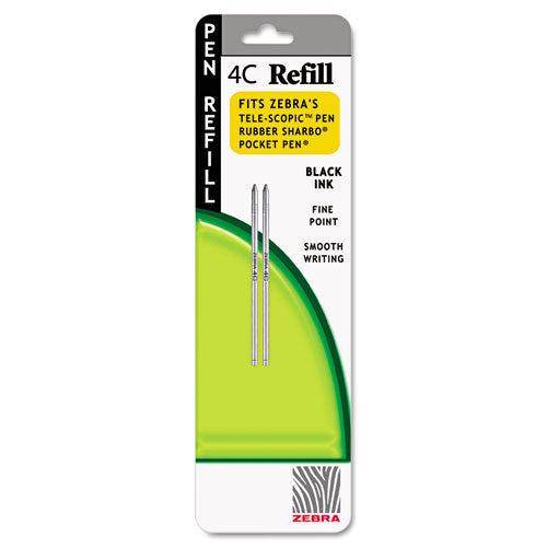 ESZEB85612 - Refill For Styluspen Twist And 4c Pocket Pens, Fine, Black Ink, 2-pack