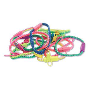 Fidget Zipper Bracelets, Assorted Colors, 12-pack