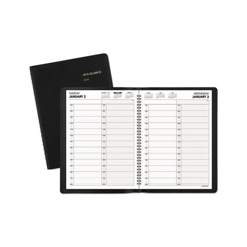 ESAAG7022205 - TWO-PERSON GROUP DAILY APPOINTMENT BOOK, 8 X 10 7-8, BLACK, 2019